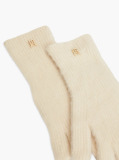 Beige Chic TH Monogram Gloves With Alpaca  Women