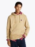 Khaki Tommy Badge Drawstring Hoody  Men