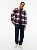 Blue Teddy Lined Brushed Flannel Oversized Shacket  Men
