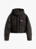 Black Down Cropped Alaska Puffer Jacket  Women