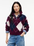 Multi Alpaca Blend Fluffy Cropped Quarter-Zip Jumper  Women