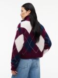 Multi Alpaca Blend Fluffy Cropped Quarter-Zip Jumper  Women