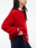 Red Pure Wool Cable Knit Oversized Jumper  Women