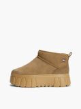 Khaki Suede Warm Lined Platform Ankle Boots  Women