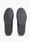 Black Leather Serrated Mid-Top Trainers  Men