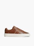 Brown New York Label Leather Cupsole Trainers  Men