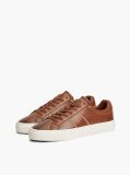 Brown New York Label Leather Cupsole Trainers  Men