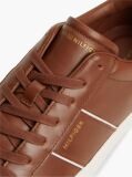 Brown New York Label Leather Cupsole Trainers  Men