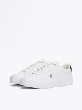 White Essential Leather Court Trainers  Women