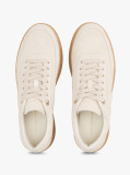 Beige Suede Embossed Court Trainers  Women