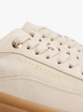 Beige Suede Embossed Court Trainers  Women