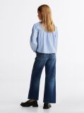 Blue Stripe Pleated Blouse  Girls