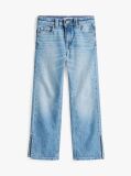Blue Straight Leg Faded Girlfriend Jeans  Girls