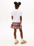 White Varsity Leopard Print Sateen Logo T-Shirt  Girls