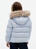 Blue Essential Faux Fur Trim Down Jacket  Girls