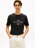 Black Logo Graphic Jersey Crew Neck T-Shirt  Men