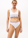White TH Crest Racerback Ribbed Bralette  Women