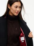 Black Manteco Wool Blend Slim Single Breasted Coat  Women