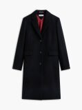 Black Manteco Wool Blend Slim Single Breasted Coat  Women