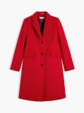 Red Manteco Wool Blend Slim Single Breasted Coat  Women