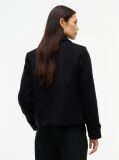Black Manteco Wool Blend Slim Peacoat Jacket  Women