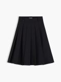Black Metal Flag Pleated Skirt  Women