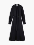Black Festive Ladder Lace Long Sleeve Midi Dress  Women