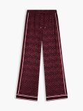 Red Jacquard Scarf Print Relaxed Straight Trousers  Women