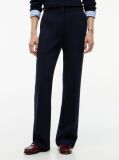 Blue Gold-Tone Button Slim Bootcut Trousers  Women