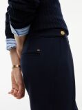 Blue Gold-Tone Button Slim Bootcut Trousers  Women