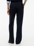 Blue Gold-Tone Button Slim Bootcut Trousers  Women