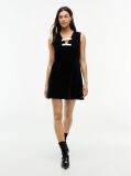 Black Festive Velvet Bow Sleeveless Mini Dress  Women
