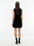Black Festive Velvet Bow Sleeveless Mini Dress  Women