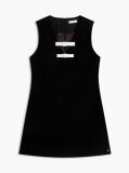 Black Festive Velvet Bow Sleeveless Mini Dress  Women