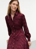 Red Jacquard Midi Shirt Dress  Women