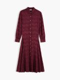 Red Jacquard Midi Shirt Dress  Women