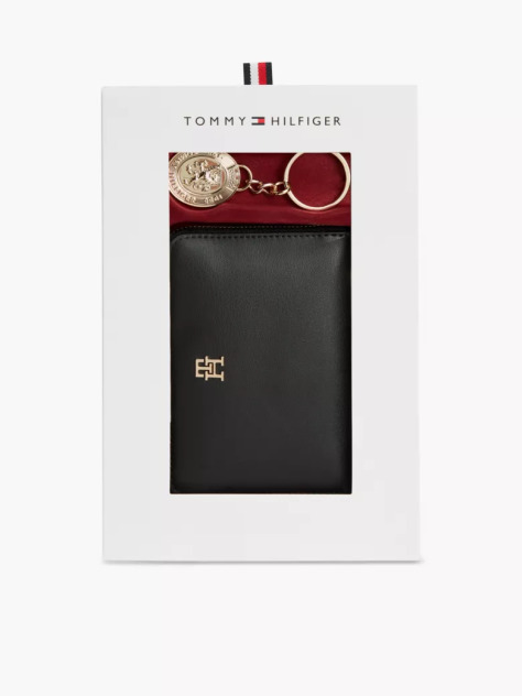 Black Zip-Around Wallet And Charm Gift Box  Women