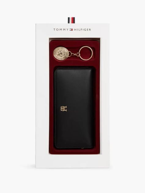 Black Zip-Around Wallet And Bag Charm Set  Women