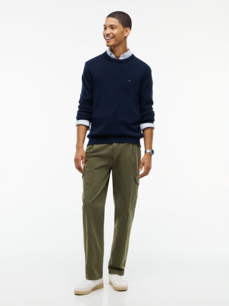 Blue Crew Neck Slim Jumper  Men