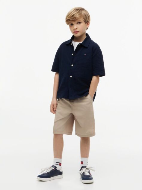 Blue Relaxed Fit Seersucker Short Sleeve Shirt  Boys