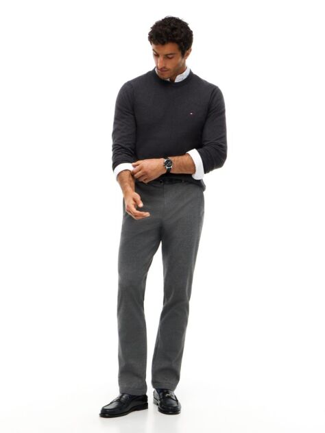 Grey Cotton Cashmere Crew Neck Jumper  Men