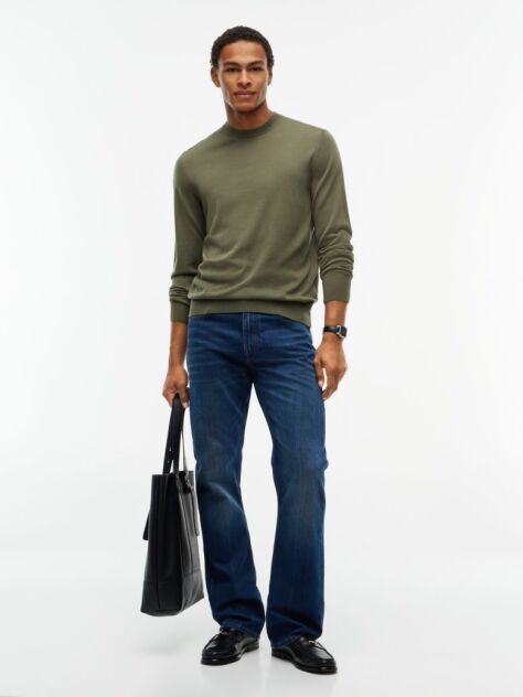 Green New York Label Pure Wool Jumper  Men