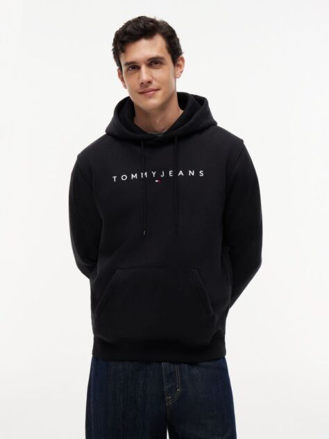 Black Regular Logo Hoody  Men