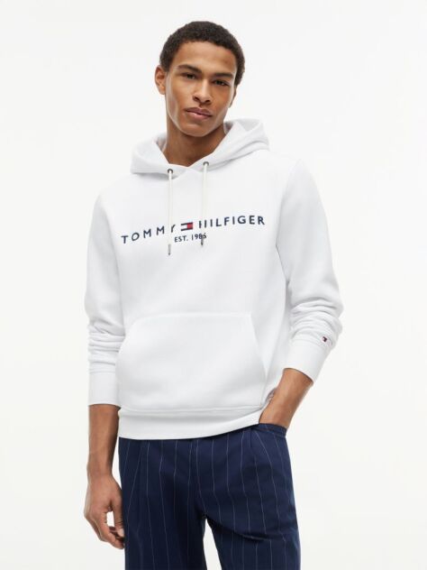 White Tommy Logo Hoody  Men
