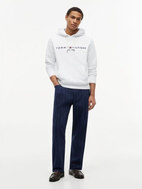 White Tommy Logo Hoody  Men