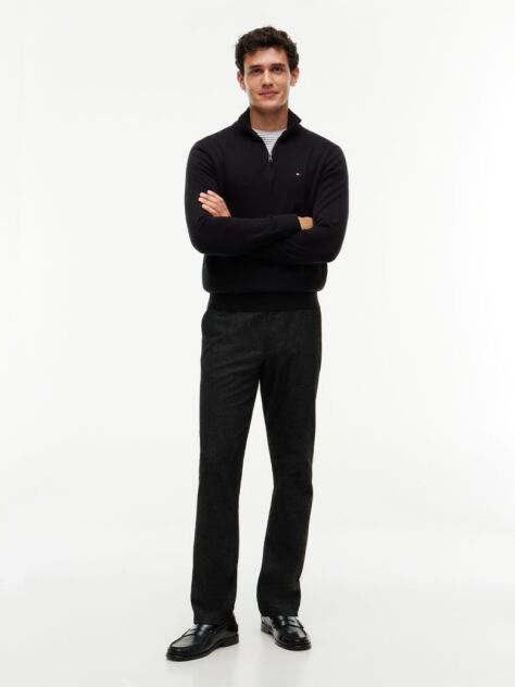 Black Zip-Neck Jumper  Men