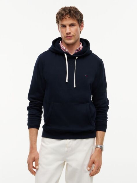 Blue Drawstring Fleece Hoody  Men