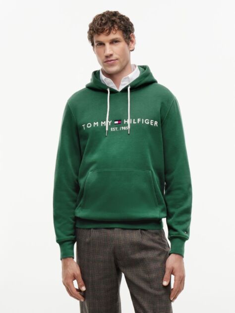 Green Tommy Logo Hoody  Men
