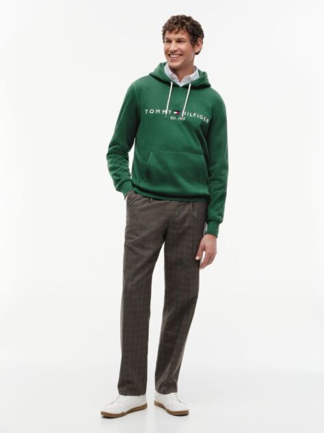 Green Tommy Logo Hoody  Men