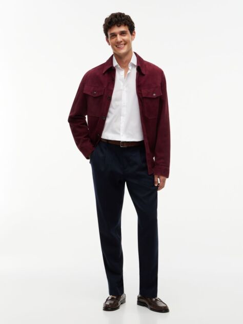 White Flex Slim Fit Poplin Shirt  Men